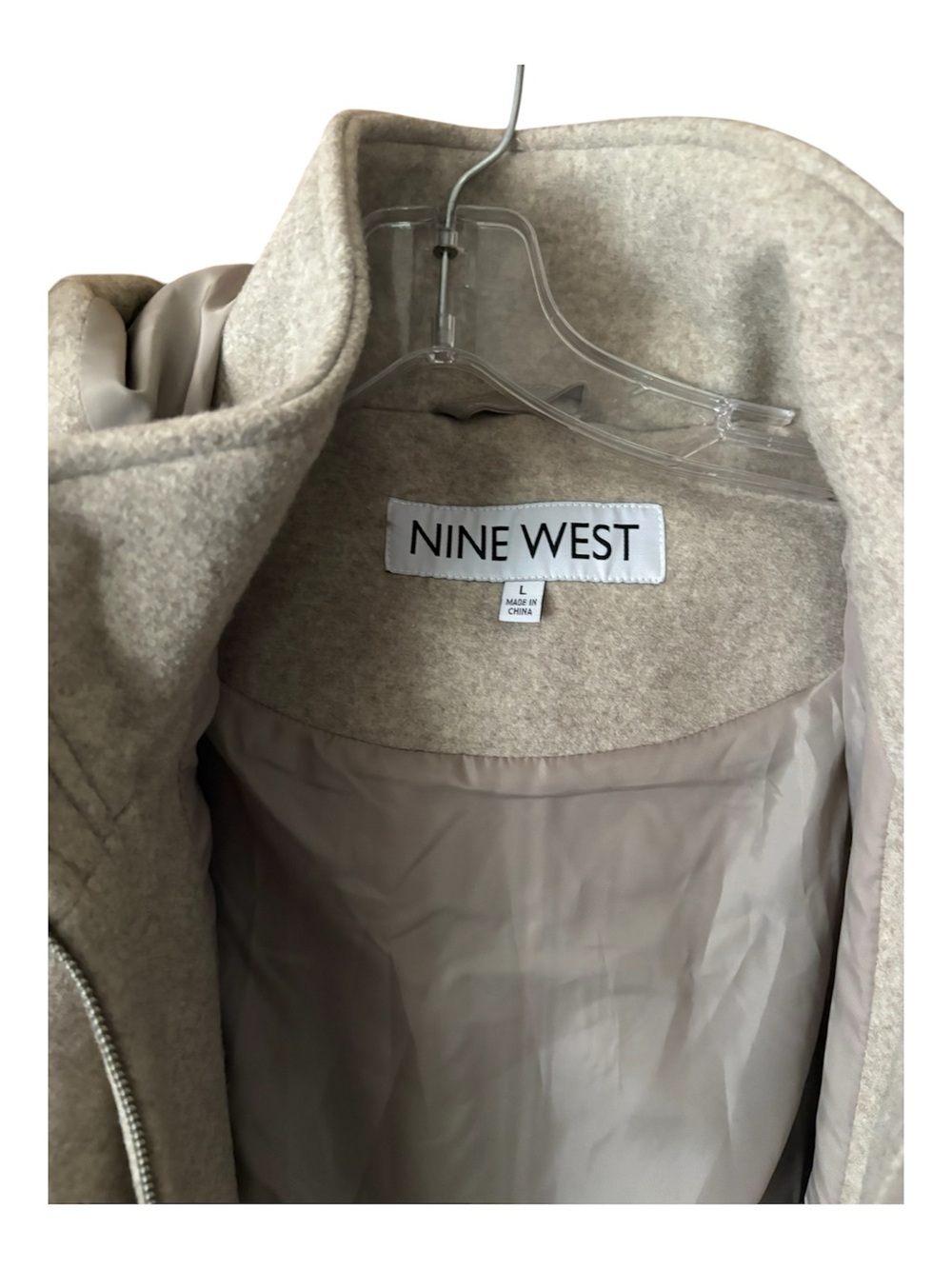 Beige Parka Coat with Faux Fur Hood - Picture 4 of 5